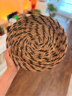 Target Natural and Black Woven Seagrass Decorative 10 inch Tray